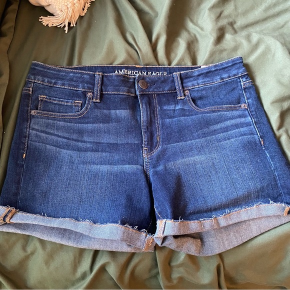 American Eagle. Jean shorts. Size 12. Medium wash. Mid rise. Super stretch. - Picture 9 of 12